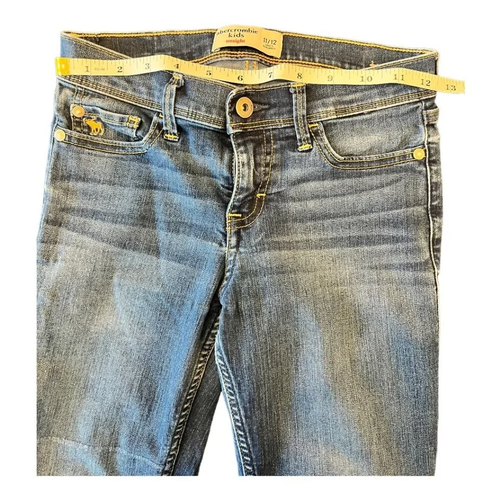 Abercrombie Kids Straight Leg Blue Wash Stretch Denim Jeans Boys Size 11/12 - Picture 8 of 10